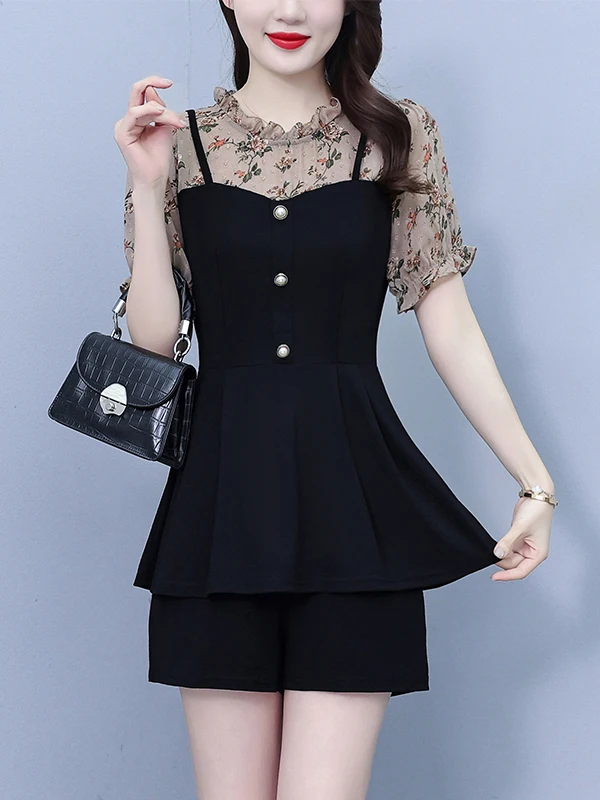 Elegant Chiffon Shirt And Shorts Set Women's Summer 2026 New Style Meat Concealing Slimming Lace Trim Top Short Pants Two Pie...
Elegant Chiffon Shirt And Shorts Set Women's Summer 2026 New Style Meat Concealing Slimming Lace Trim Top Short Pants Two Pie...