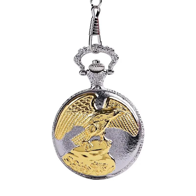 Big Size Retro Golden Eagle Like Straighren Up and Fly Rihgt Vintage Pocket Watch with Chain
Big Size Retro Golden Eagle Like Straighren Up and Fly Rihgt Vintage Pocket Watch with Chain