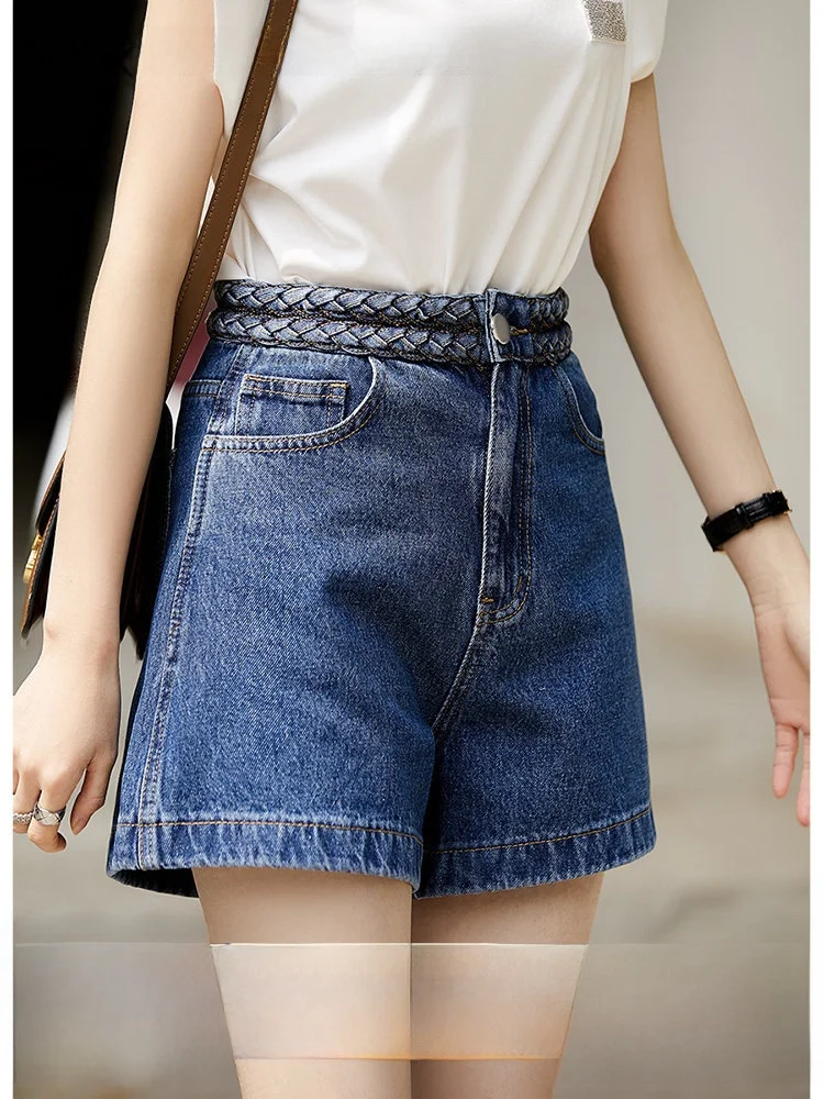 High Waist A-Line Denim Shorts Women's Washed Heavy-Weave Twist Spring Summer Casual Comfortable Breathable Cotton Jeans
High Waist A-Line Denim Shorts Women's Washed Heavy-Weave Twist Spring Summer Casual Comfortable Breathable Cotton Jeans