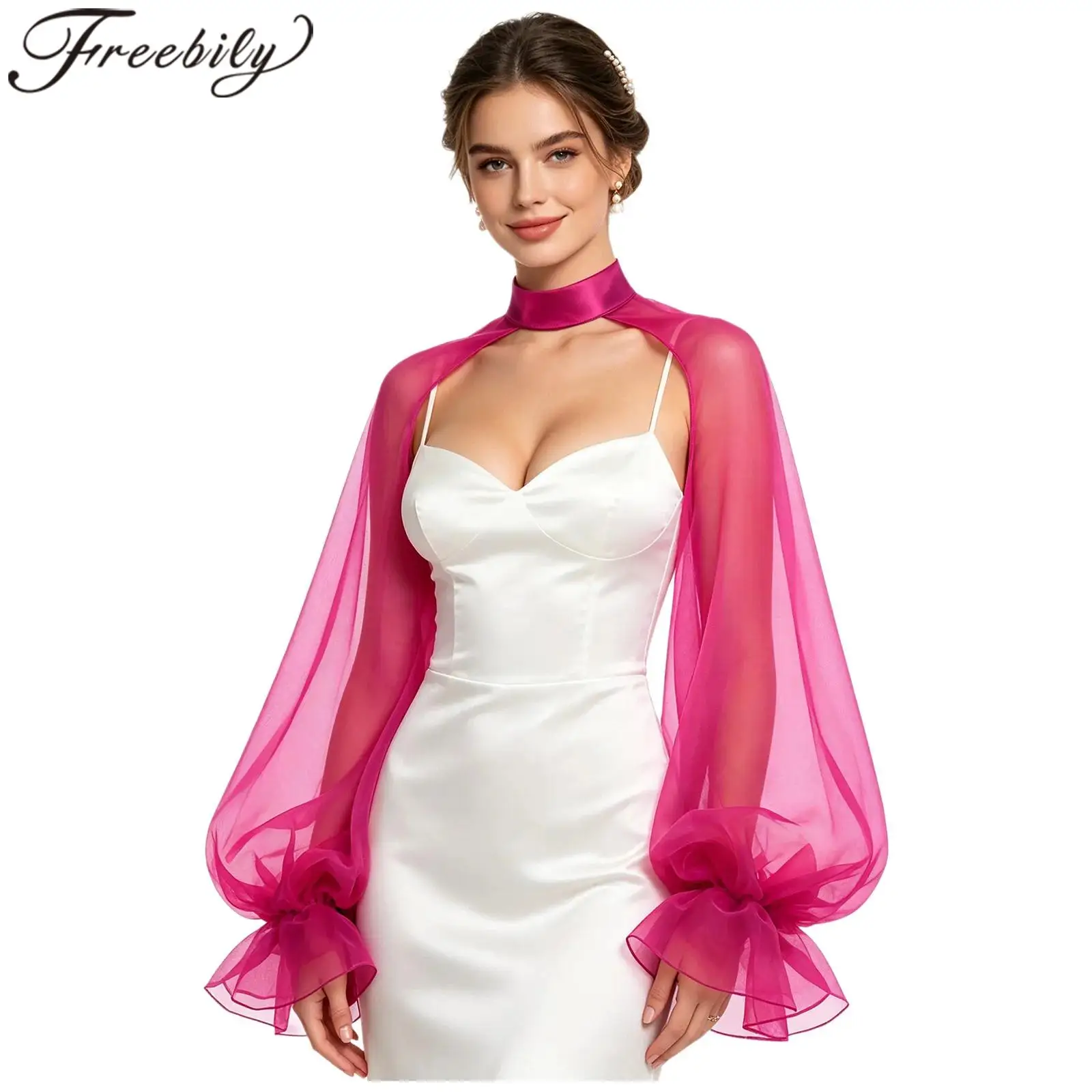 Puff Sleeve Shrugs Womens Wraps Shawls Organza High Neck Long Sleeve Sleeve for Wedding Ceremony Party Gowns Accessories
Puff Sleeve Shrugs Womens Wraps Shawls Organza High Neck Long Sleeve Sleeve for Wedding Ceremony Party Gowns Accessories
