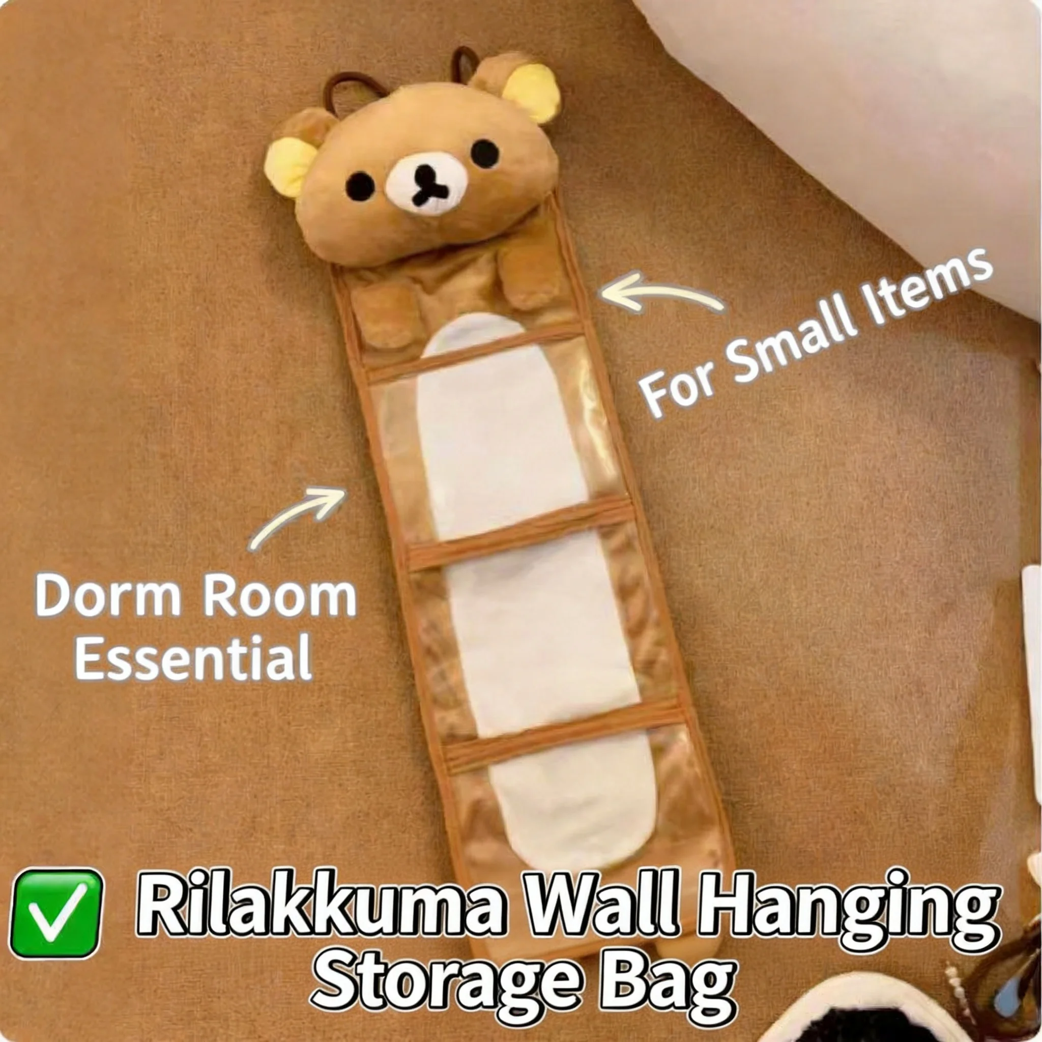 Cute Rilakkuma Japanese Cartoon Wall Hanging Storage Bag Dorm Bedside Sundry Organizer Door Back Hanging Pouch Multifunctional
Cute Rilakkuma Japanese Cartoon Wall Hanging Storage Bag Dorm Bedside Sundry Organizer Door Back Hanging Pouch Multifunctional