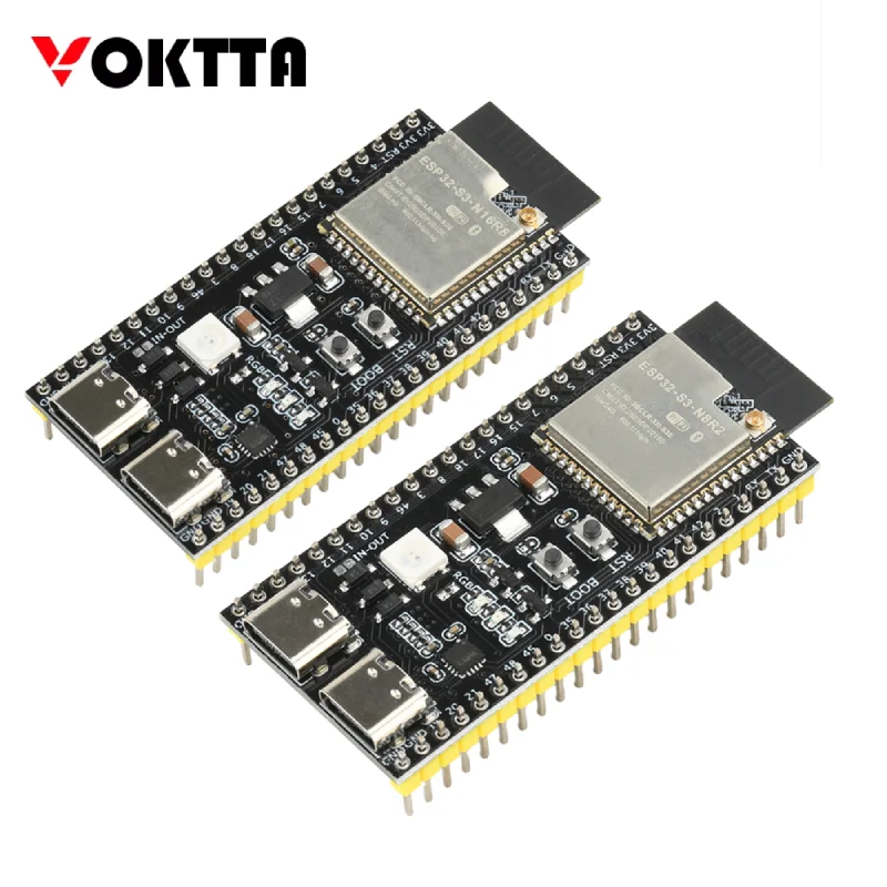 ESP32-S3 LX7 Dual-core Processor Circuit Board With 2.4GHz WiFi /BT Dual Mode ESP32 Series N16R8 module With Antenna Base
ESP32-S3 LX7 Dual-core Processor Circuit Board With 2.4GHz WiFi /BT Dual Mode ESP32 Series N16R8 module With Antenna Base