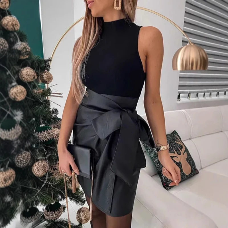 Ladies Sexy Slim Wrap Hip Women's Skirts New Spring Office Leather Lace Up A-line Skirt Fashion Temperament Pleated Short Skirts
Ladies Sexy Slim Wrap Hip Women's Skirts New Spring Office Leather Lace Up A-line Skirt Fashion Temperament Pleated Short Skirts