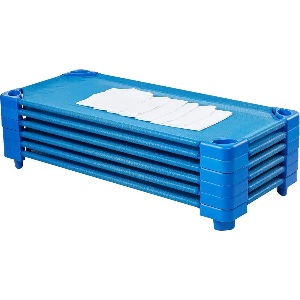 6-Pack Stackable Cots with Sheets, Ready-to-Assemble, Daycare Essentials, Blue
6-Pack Stackable Cots with Sheets, Ready-to-Assemble, Daycare Essentials, Blue