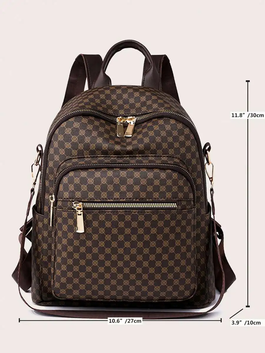 Classic Printed PU Leather Backpack For Women Fashion Multipurpose Travel Laptop Bag
Classic Printed PU Leather Backpack For Women Fashion Multipurpose Travel Laptop Bag