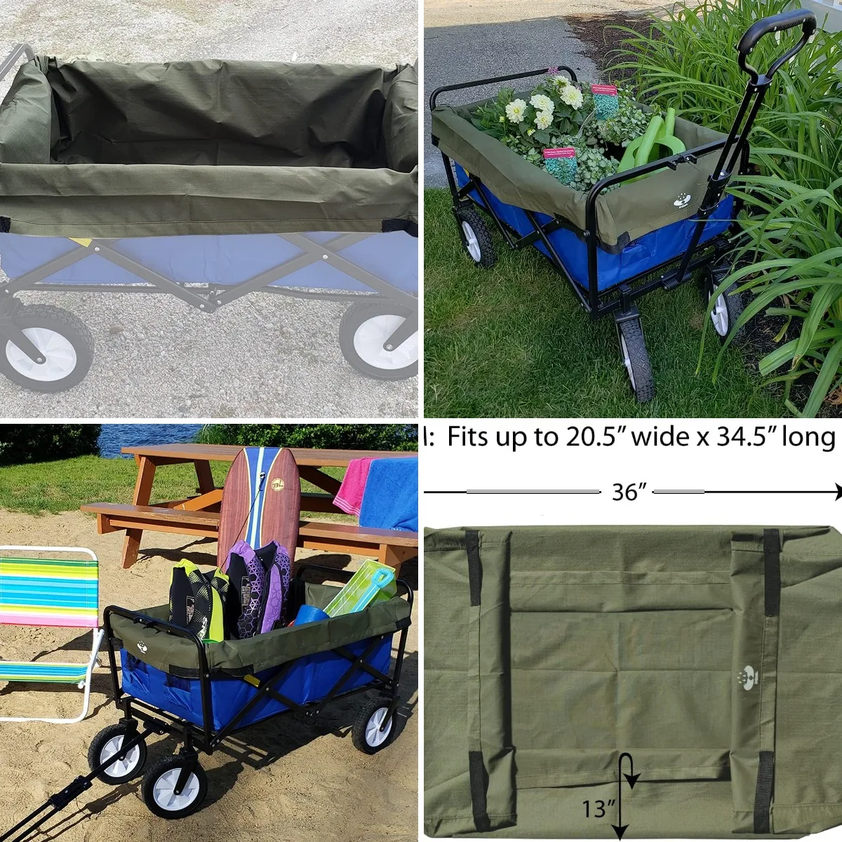 - Patent Pending Wagon Liner and Cover with Easy Unloading Handles - Heavy Duty and Waterproof Accessories for Folding Utility C
- Patent Pending Wagon Liner and Cover with Easy Unloading Handles - Heavy Duty and Waterproof Accessories for Folding Utility C