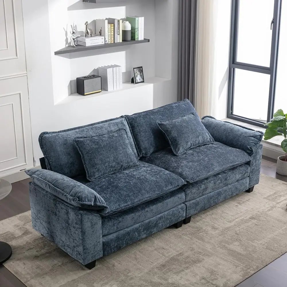 Sectional Cloud Sofa, Chenille Upholstered 2-Seat Couch with Lumbar Pillows, Deep Seating for Living Spaces, Breathable Fabric,
Sectional Cloud Sofa, Chenille Upholstered 2-Seat Couch with Lumbar Pillows, Deep Seating for Living Spaces, Breathable Fabric,