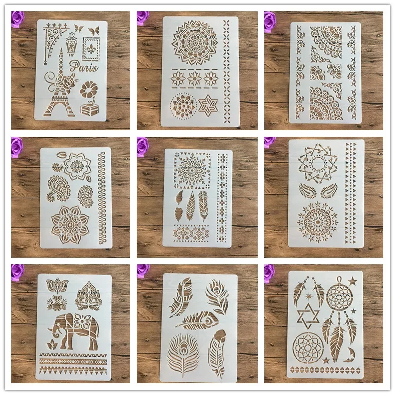 A4 29 * 21cm Mandala lace DIY Stencils Wall Painting Scrapbook Coloring Embossing Album Decorative Paper Card Template,wall 
A4 29 * 21cm Mandala lace DIY Stencils Wall Painting Scrapbook Coloring Embossing Album Decorative Paper Card Template,wall