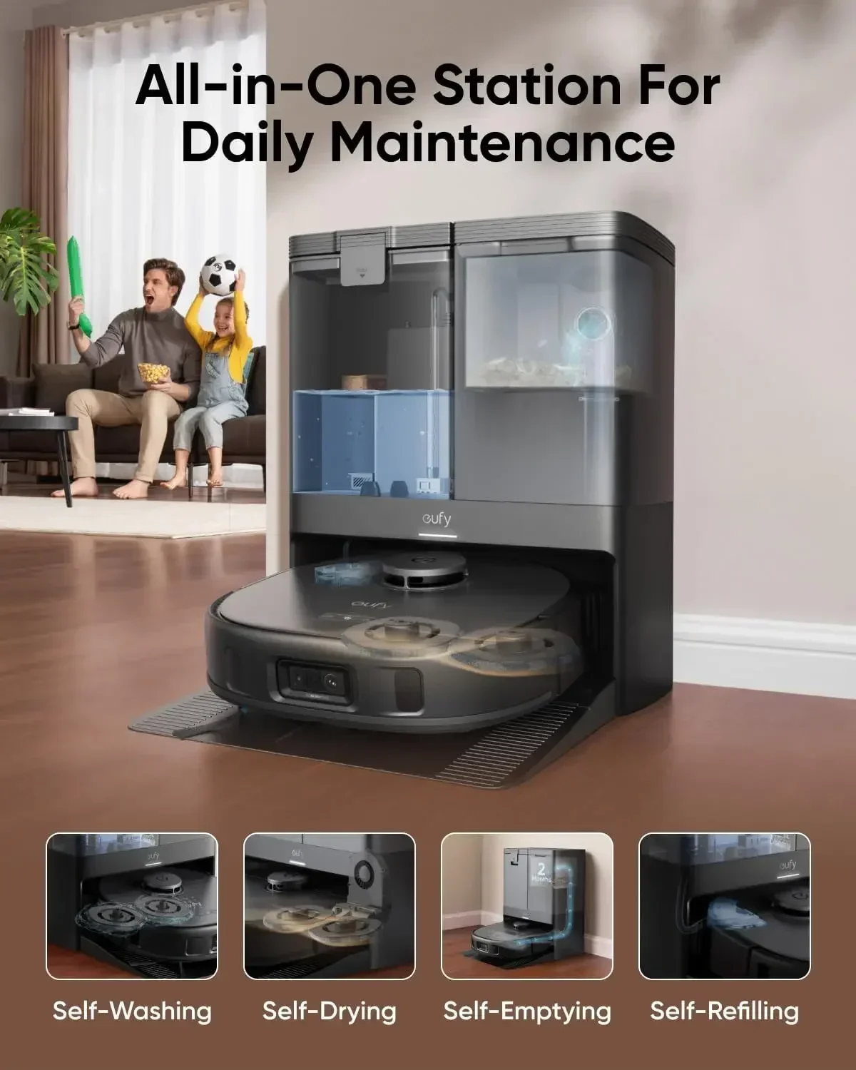 eufy X10 Pro Omni Robot Vacuum and Mop with 8,000 Pa Suction, Dual Mops with 12 mm Auto-Lift and Carpet Detection, AI Obstacle
eufy X10 Pro Omni Robot Vacuum and Mop with 8,000 Pa Suction, Dual Mops with 12 mm Auto-Lift and Carpet Detection, AI Obstacle
