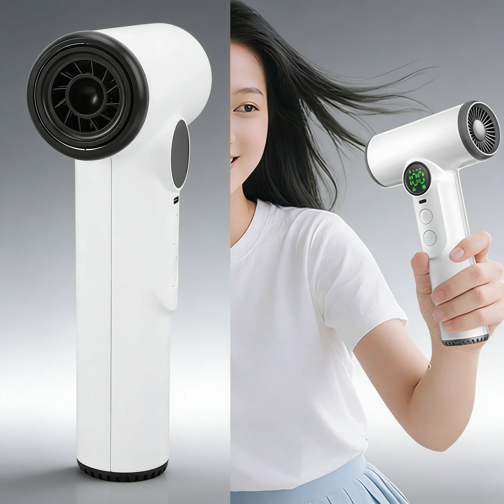 100-ступенчатый регулируемый беспроводной фен, перезаряжаемый - беспроводной фен для холодного и горячего ветра для студенческого общежития, путешествий, кемпинга
100-ступенчатый регулируемый беспроводной фен, перезаряжаемый - беспроводной фен для холодного и горячего ветра для студенческого общежития, путешествий, кемпинга