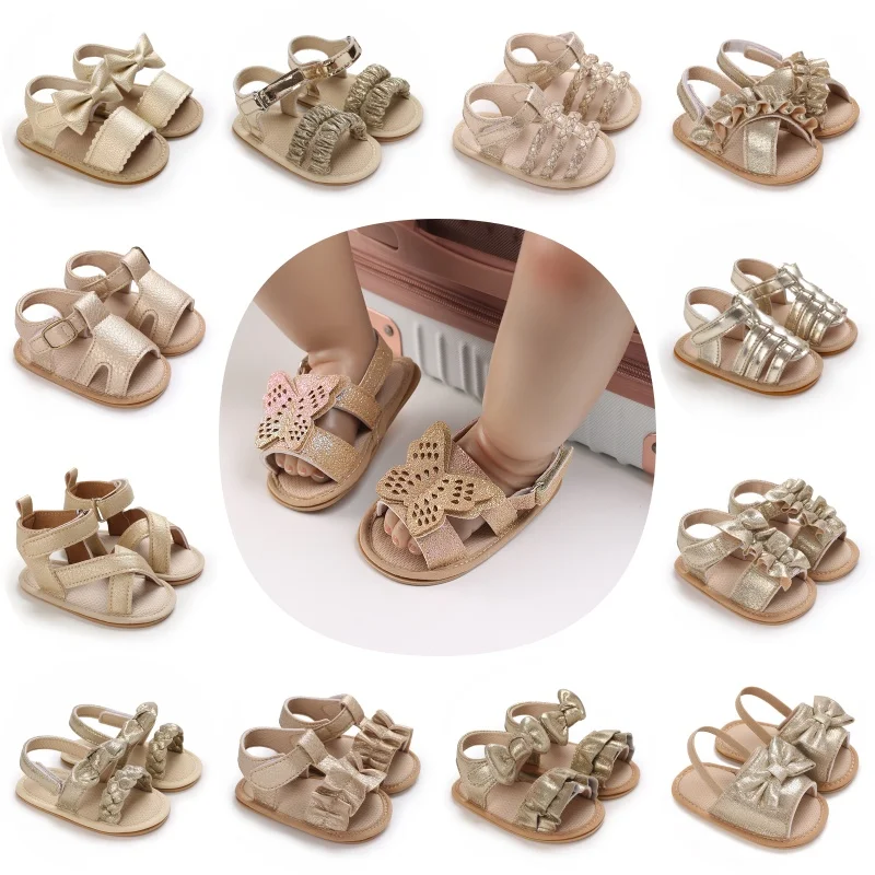 Golden 0-18M Baby Girl Sandals With Butterfly Bow High-Quality Soft Sole Anti Slip Exposed Toe Summer Outdoor First Walking
Golden 0-18M Baby Girl Sandals With Butterfly Bow High-Quality Soft Sole Anti Slip Exposed Toe Summer Outdoor First Walking