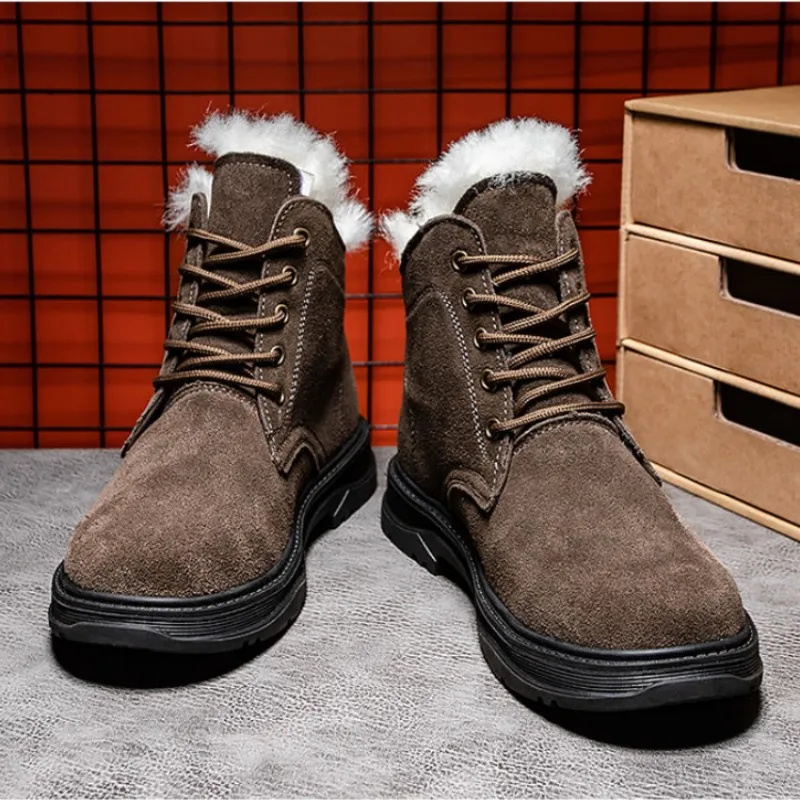 Fashion Men's Boots Collision-proof Toe Work Safety Lace-up Boot Warm Wool Plush Winter Shoes Snow Hiking Outdoor Walking Shoe
Fashion Men's Boots Collision-proof Toe Work Safety Lace-up Boot Warm Wool Plush Winter Shoes Snow Hiking Outdoor Walking Shoe