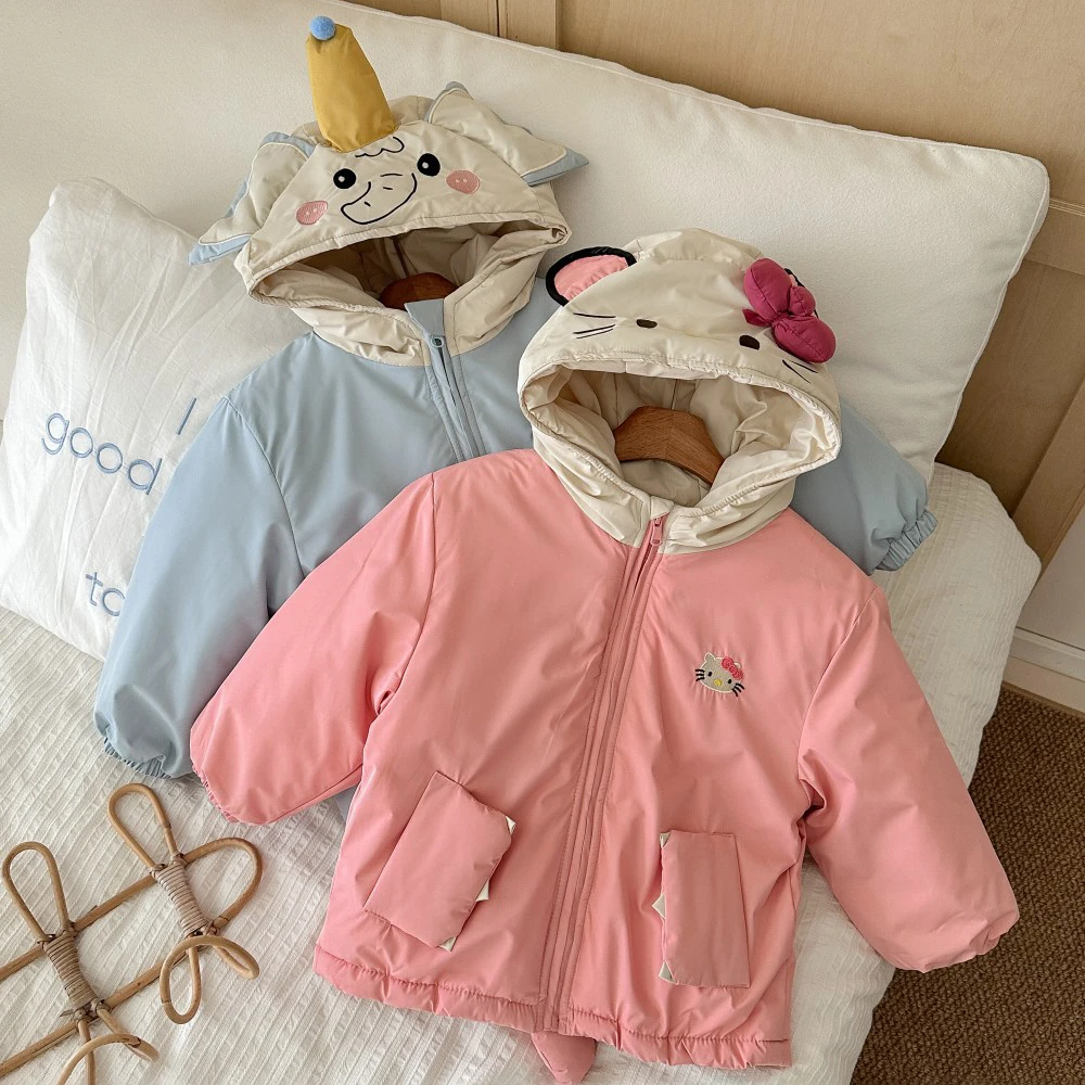 Hello Kitty Baby Girl Winter Down Jacket Toddler Boys Cartoon Embroidery Velvet Thicken Warm Hooded Coat Fall Children Outerwear
Hello Kitty Baby Girl Winter Down Jacket Toddler Boys Cartoon Embroidery Velvet Thicken Warm Hooded Coat Fall Children Outerwear