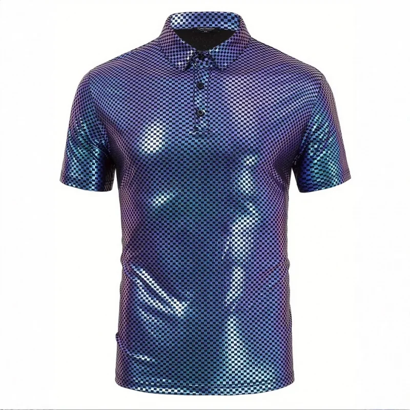 Summer New Fashion Personality Men's Turn-down Collar Pullover Colorful Simple Basic Versatile Glossy Slim Fit Short SleeveTShir
Summer New Fashion Personality Men's Turn-down Collar Pullover Colorful Simple Basic Versatile Glossy Slim Fit Short SleeveTShir