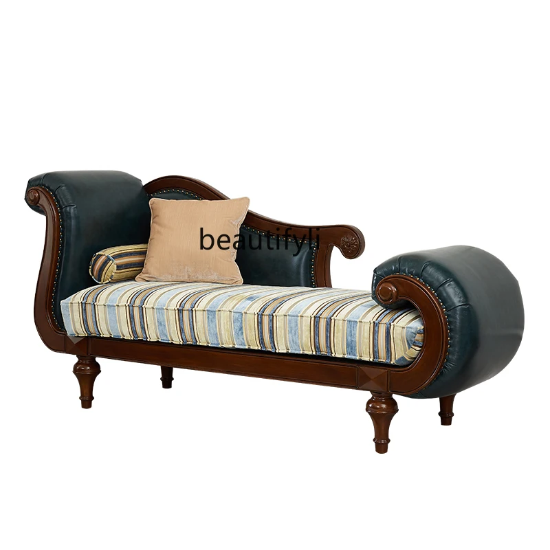 American-Style Solid Wood Chaise Bed Sofa Toffee Chair Bedroom Lazy Bone Chair Recliner Genuine Leather Chair Fabric Casual
American-Style Solid Wood Chaise Bed Sofa Toffee Chair Bedroom Lazy Bone Chair Recliner Genuine Leather Chair Fabric Casual