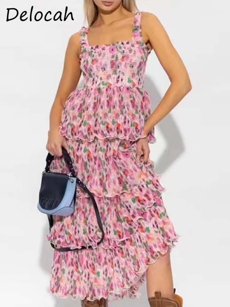 Delocah High Quality Summer Women Fashion Designer Beach Holiday Midi Dress Sexy Spaghetti Strap Cascading Ruffles Print Dresses
Delocah High Quality Summer Women Fashion Designer Beach Holiday Midi Dress Sexy Spaghetti Strap Cascading Ruffles Print Dresses