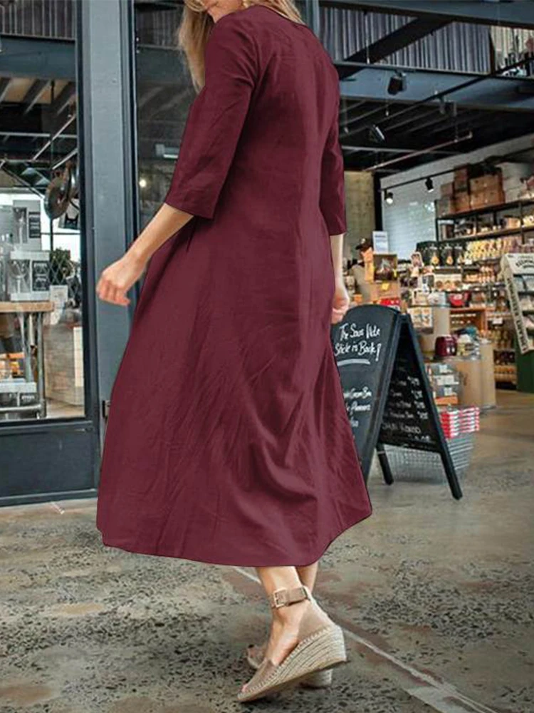 Oversized Spring Summer Vintage Three Quarter Sleeve Solid Sundress Women V Neck Elegant Party Dress Femme Robe Vestidos
Oversized Spring Summer Vintage Three Quarter Sleeve Solid Sundress Women V Neck Elegant Party Dress Femme Robe Vestidos