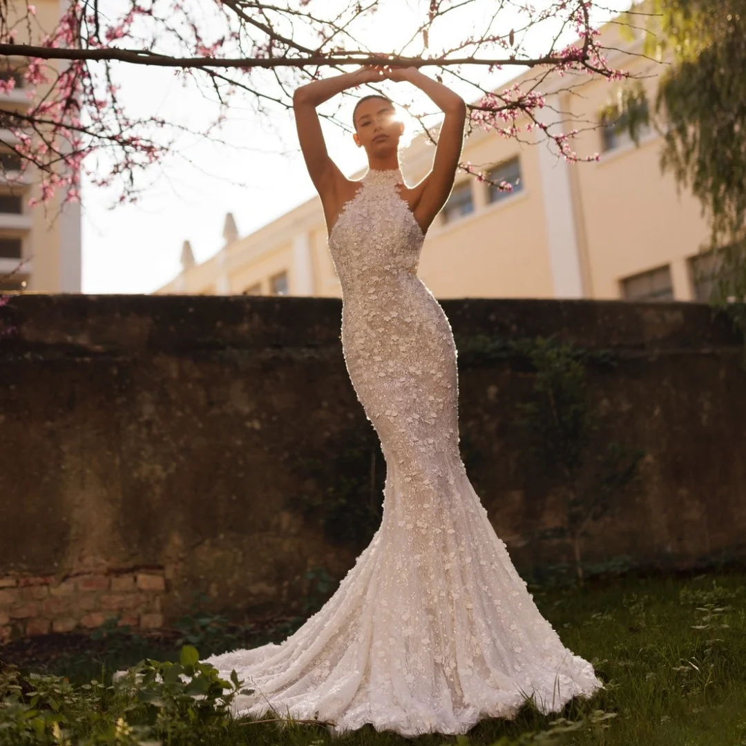Luxury Wedding Dresses Mermaid Lace Sequined Floral Bridal Gown Backless Plus Size Retro robe de mariée Customized
Luxury Wedding Dresses Mermaid Lace Sequined Floral Bridal Gown Backless Plus Size Retro robe de mariée Customized