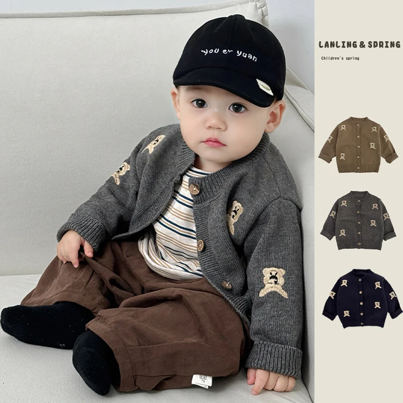 Baby Clothing Outfits Boy Cartoon Embroidery Cute Knitted Coat Pants T-shirt 3PCS Cardigan Spring New Boys Fashion Casual
Baby Clothing Outfits Boy Cartoon Embroidery Cute Knitted Coat Pants T-shirt 3PCS Cardigan Spring New Boys Fashion Casual