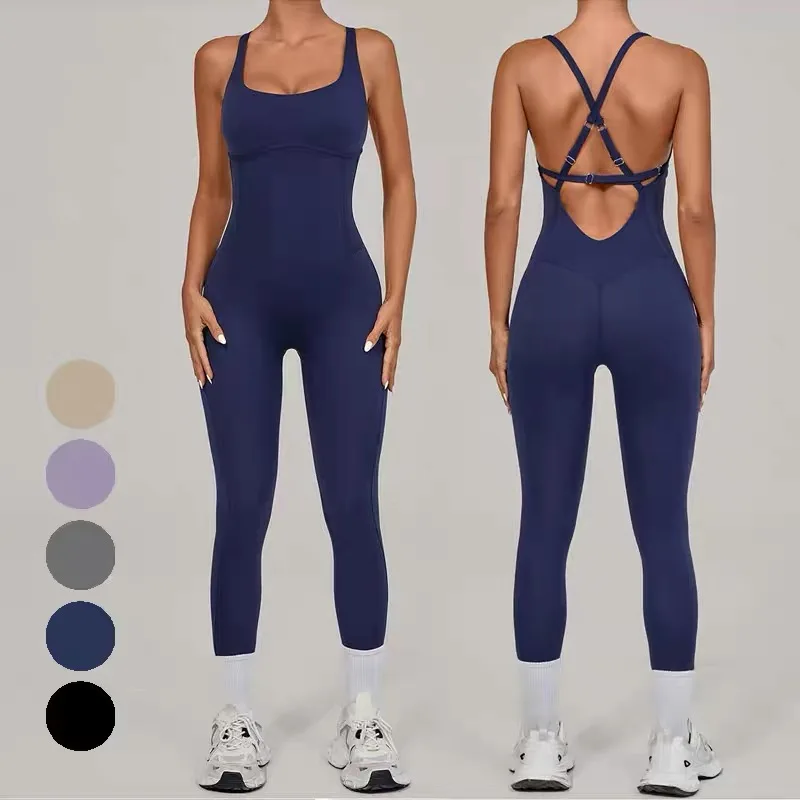 Women Sports Jumpsuit One-piece Yoga Suit Cross Back Gym Outfit Fitness Overalls Running Tracksuit Sportswear
Women Sports Jumpsuit One-piece Yoga Suit Cross Back Gym Outfit Fitness Overalls Running Tracksuit Sportswear