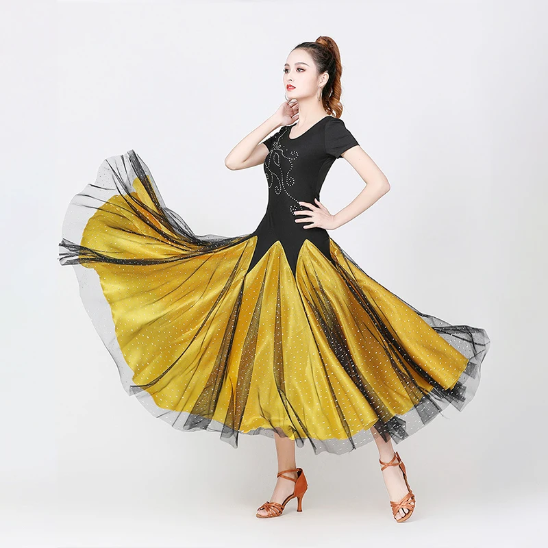 Modem Dance Long Skirt Ballroom Dance Costumes Sequins Big Swing Dress Performance Practice Competition Tango Waltz Jazz Dresses
Modem Dance Long Skirt Ballroom Dance Costumes Sequins Big Swing Dress Performance Practice Competition Tango Waltz Jazz Dresses