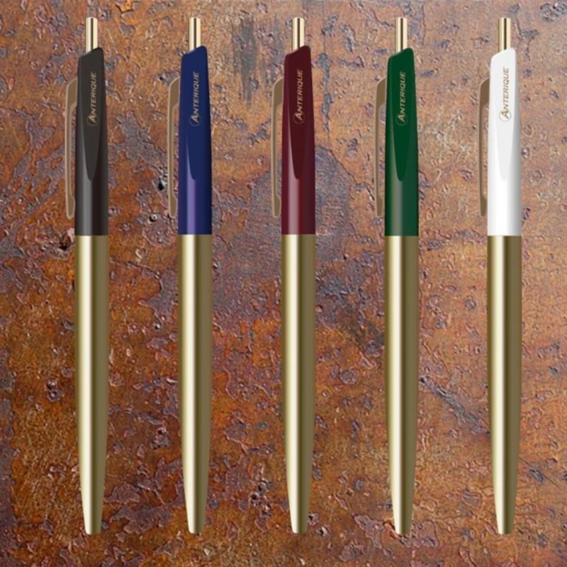 New-Anterique Vintage Brass Press-type Gel Pen in Transparent Individual Packaging Black 0.5mm Limited Edition Rollerball Pens
New-Anterique Vintage Brass Press-type Gel Pen in Transparent Individual Packaging Black 0.5mm Limited Edition Rollerball Pens