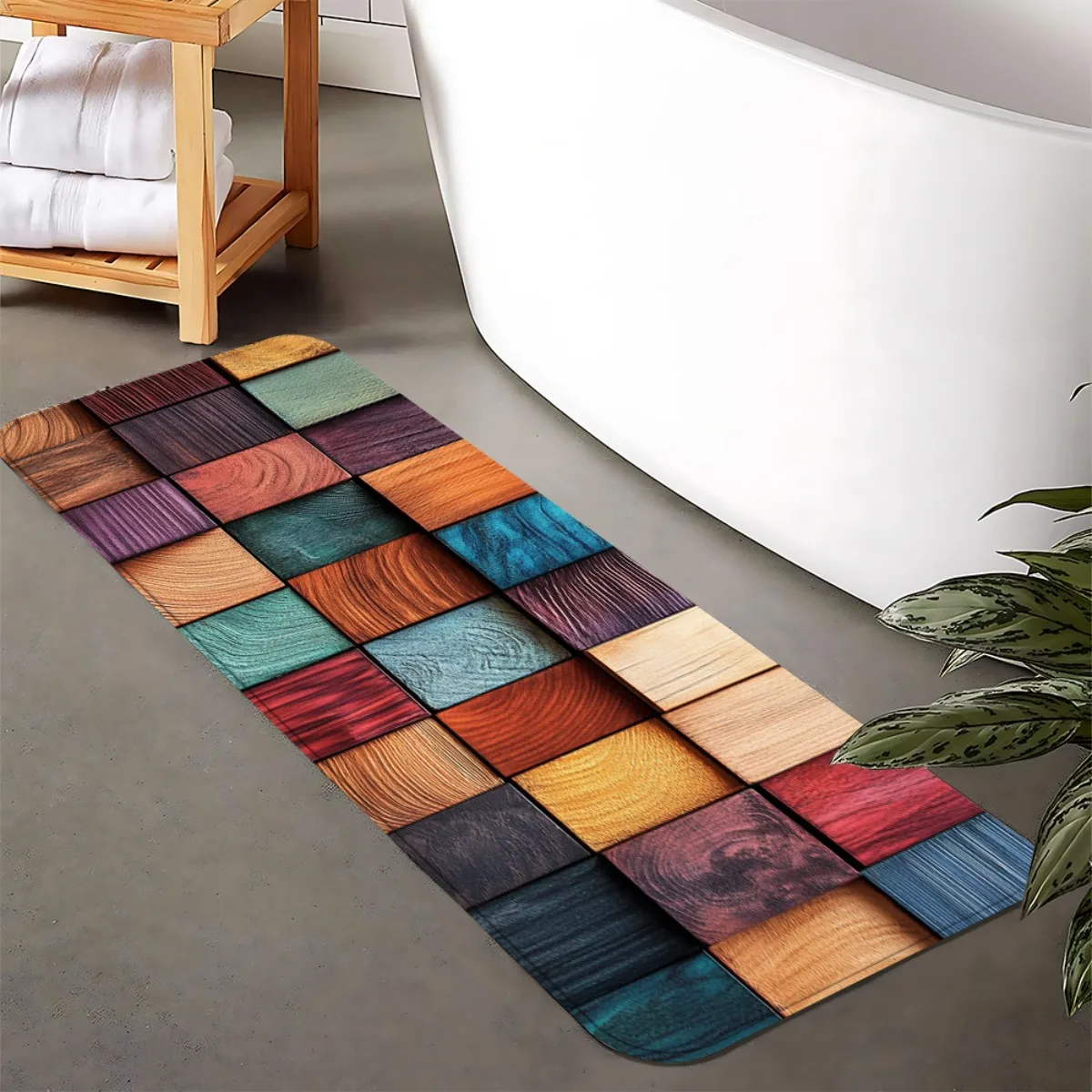 3D Colorful Wood Block Print Runner Rug, Non-Slip Washable Durable Mat for Kitchen, Laundry Room, Entryway & Rustic Home Decor
3D Colorful Wood Block Print Runner Rug, Non-Slip Washable Durable Mat for Kitchen, Laundry Room, Entryway & Rustic Home Decor