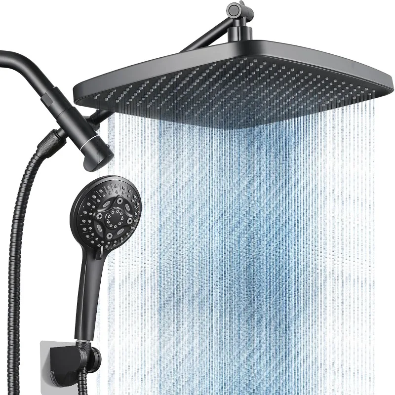 12'' High Pressure Rain Shower Head with Extension Arm - Dual Shower Heads with 8 Modes Handheld Spray Combo
12'' High Pressure Rain Shower Head with Extension Arm - Dual Shower Heads with 8 Modes Handheld Spray Combo