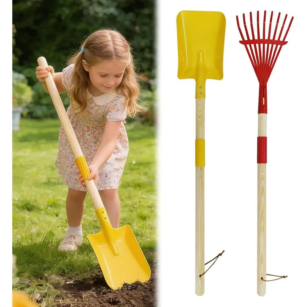 Children's Garden Tools Set: 28 Metal Shovel & Wooden Handled Leaf Rake for Ages 3+
Children's Garden Tools Set: 28 Metal Shovel & Wooden Handled Leaf Rake for Ages 3+