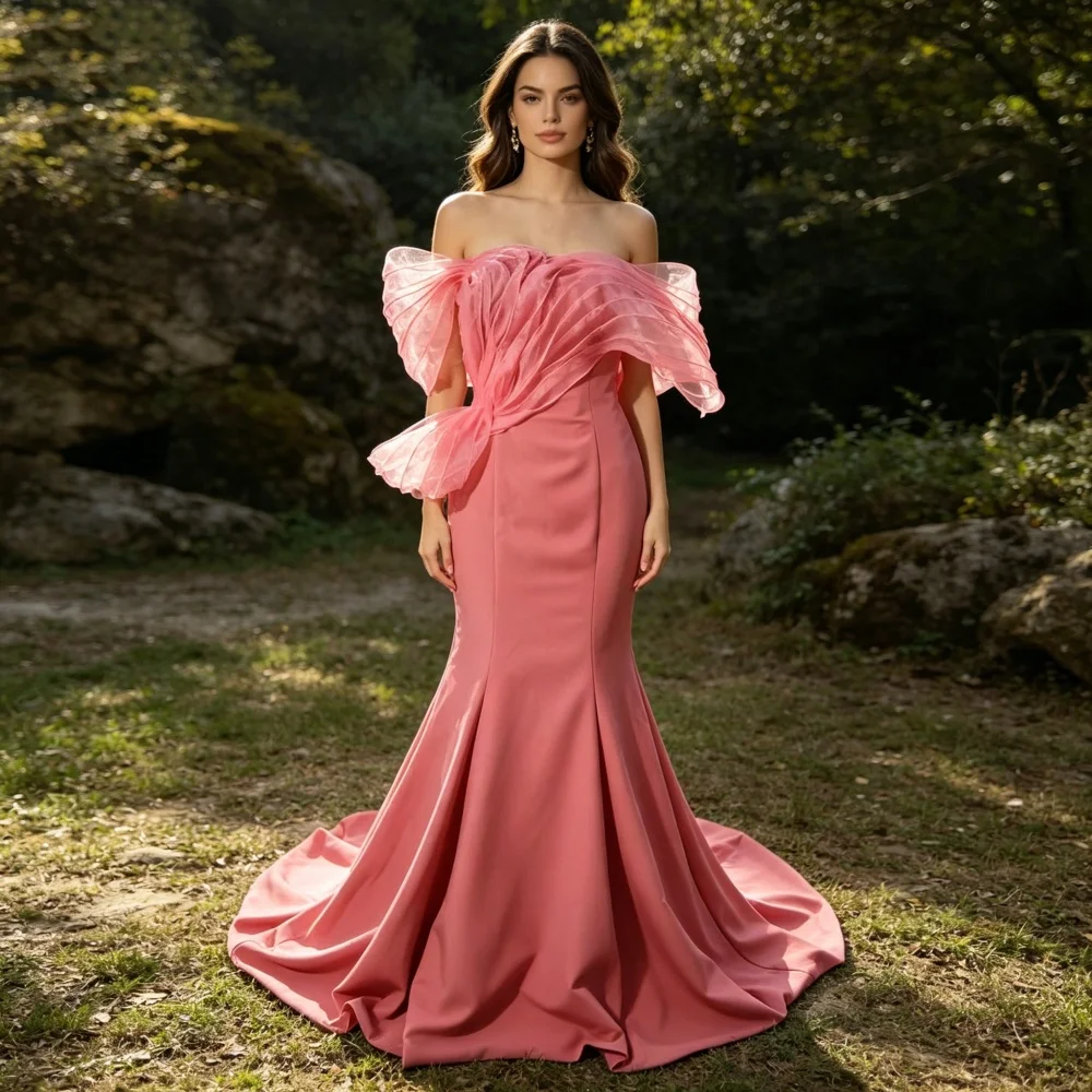 Customized Elegant Modest Evening Gown Chic Off-the-shoulder Pleat Mermaid Long Dresses Party Dress for Wedding
Customized Elegant Modest Evening Gown Chic Off-the-shoulder Pleat Mermaid Long Dresses Party Dress for Wedding
