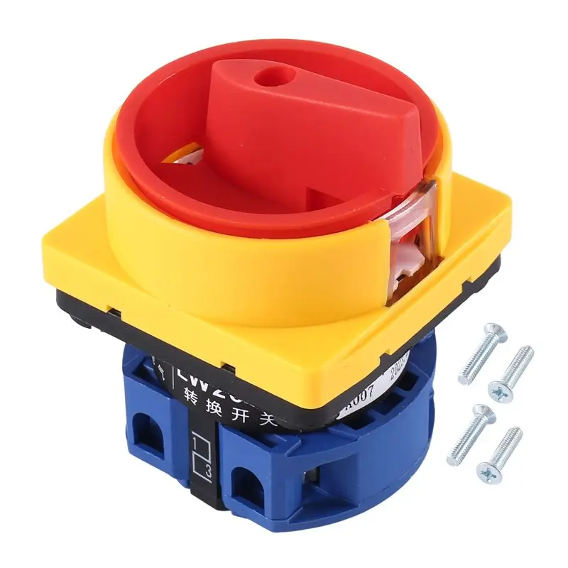 Переключатель-изолятор HOT-25A, 2-позиционный универсальный кулачковый переключатель с фиксацией, 550В 25А
Переключатель-изолятор HOT-25A, 2-позиционный универсальный кулачковый переключатель с фиксацией, 550В 25А