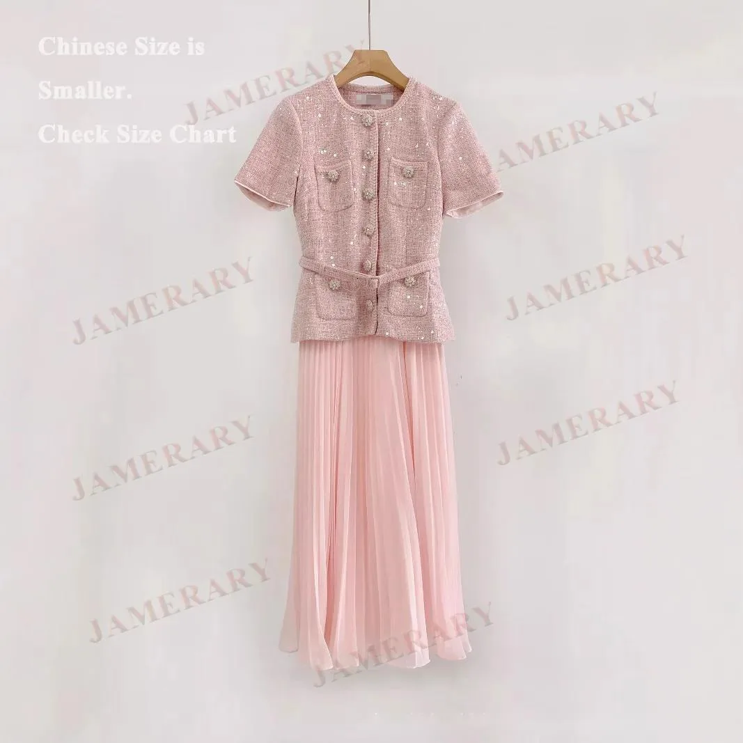 Quality Autumn Long Dress Two Piece Set Women Tweed Jacket Chiffon Skirt 2pcs Outfits Crystal Sequin Tops Long Maxi Skirt Suits
Quality Autumn Long Dress Two Piece Set Women Tweed Jacket Chiffon Skirt 2pcs Outfits Crystal Sequin Tops Long Maxi Skirt Suits