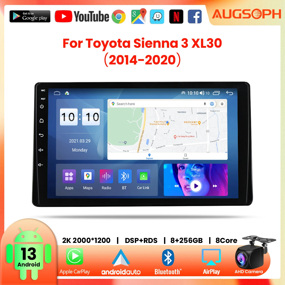 Android 13 Car Radio for Toyota Sienna 3 XL30 2014-2020, 9inch Multimedia Player with 4G WiFi Carplay & 2Din GPS
Android 13 Car Radio for Toyota Sienna 3 XL30 2014-2020, 9inch Multimedia Player with 4G WiFi Carplay & 2Din GPS