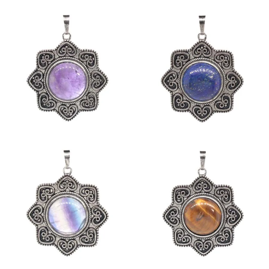Vintage Crystal Flower Stone Pendant For Women Necklace DIY Natural Amethyst Rose Quartz Fluorite Opal Pendant Jewelry No Chain
Vintage Crystal Flower Stone Pendant For Women Necklace DIY Natural Amethyst Rose Quartz Fluorite Opal Pendant Jewelry No Chain