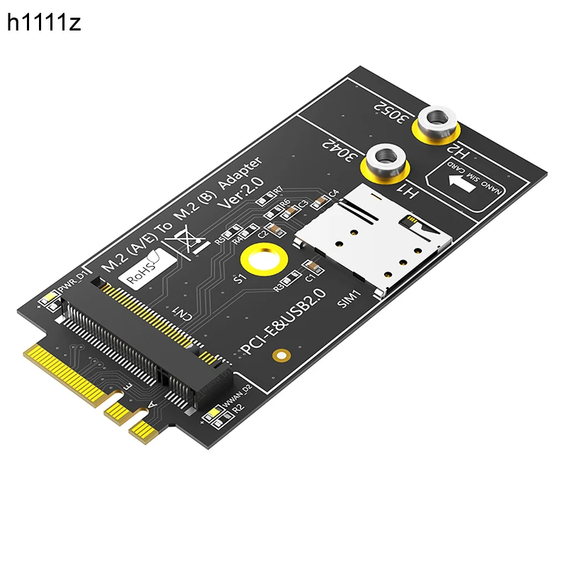 M.2 Key B to M.2 Key A+E Adapter with NANO SIM Card Slot for 3G/4G/5G Module Support 3042/3052 Type Key B M2 Wifi Card Converter
M.2 Key B to M.2 Key A+E Adapter with NANO SIM Card Slot for 3G/4G/5G Module Support 3042/3052 Type Key B M2 Wifi Card Converter