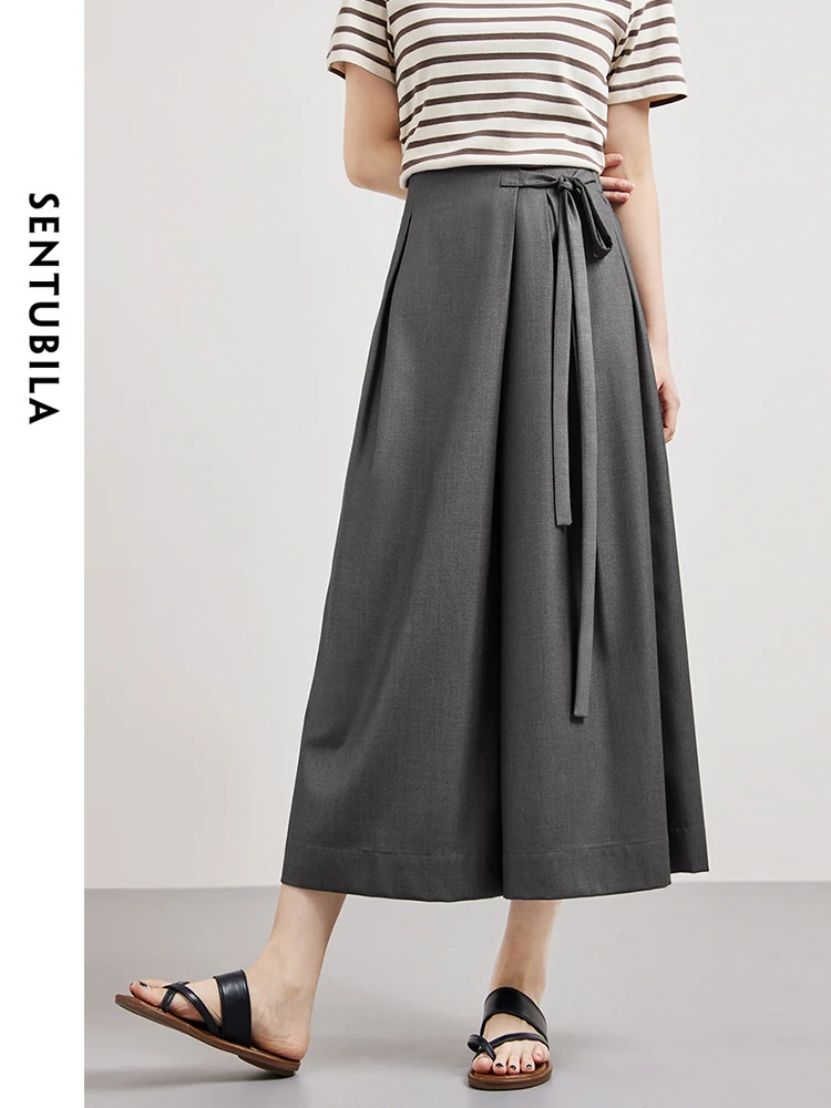 SENTUBILA Womens Loose Elastic Waist Ankle-length Casual Pant 2024 Summer Grey High Waisted Lace-up Women's Trousers 141K52634
SENTUBILA Womens Loose Elastic Waist Ankle-length Casual Pant 2024 Summer Grey High Waisted Lace-up Women's Trousers 141K52634