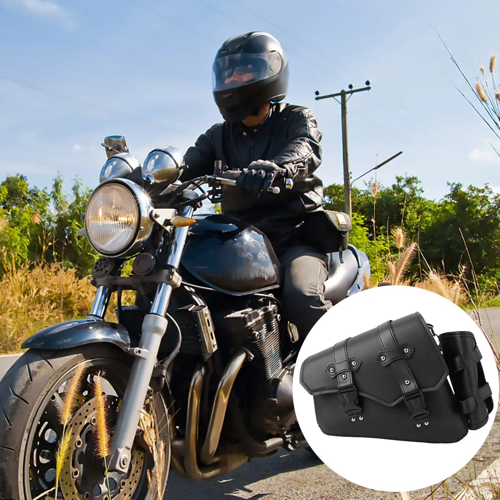 1Pcs Motorcycle Side Bag PU Material Hanging Tool Storage Bag Quick Release Buckle Large Capacity Swingarm Pouch Black Left Side
1Pcs Motorcycle Side Bag PU Material Hanging Tool Storage Bag Quick Release Buckle Large Capacity Swingarm Pouch Black Left Side