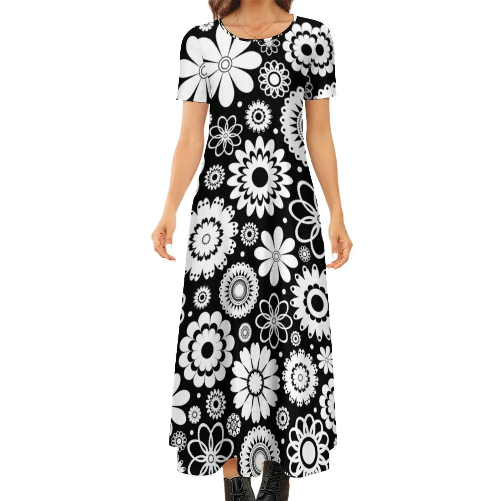 Mid Century Modern White Flower Silhouettes Round Neck Short Sleeve Dress women"s clothing trend 2024 women long dresses
Mid Century Modern White Flower Silhouettes Round Neck Short Sleeve Dress women"s clothing trend 2024 women long dresses