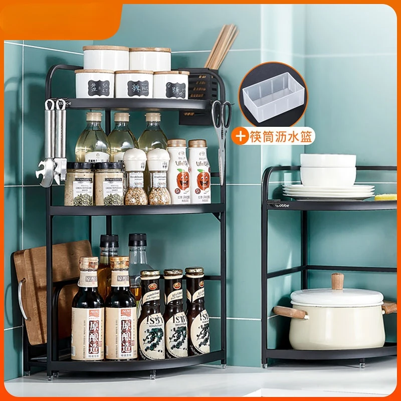 Stainless Steel Kitchen Shelf Floor Multi-Layer Tripod Seasoning Storage Shelf
Stainless Steel Kitchen Shelf Floor Multi-Layer Tripod Seasoning Storage Shelf