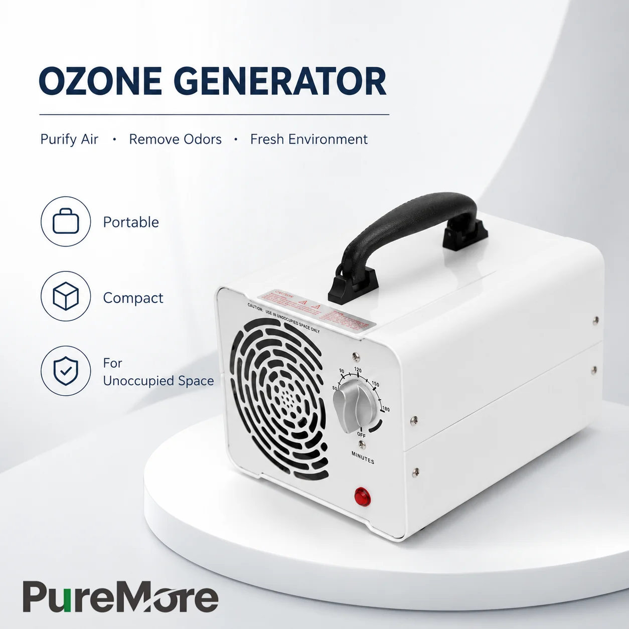 Durable Metal Housing Air Treatment Machine Rotary Knob Timer Carry Handle for Room Office Hotel Wholesale Ozone Generator
Durable Metal Housing Air Treatment Machine Rotary Knob Timer Carry Handle for Room Office Hotel Wholesale Ozone Generator