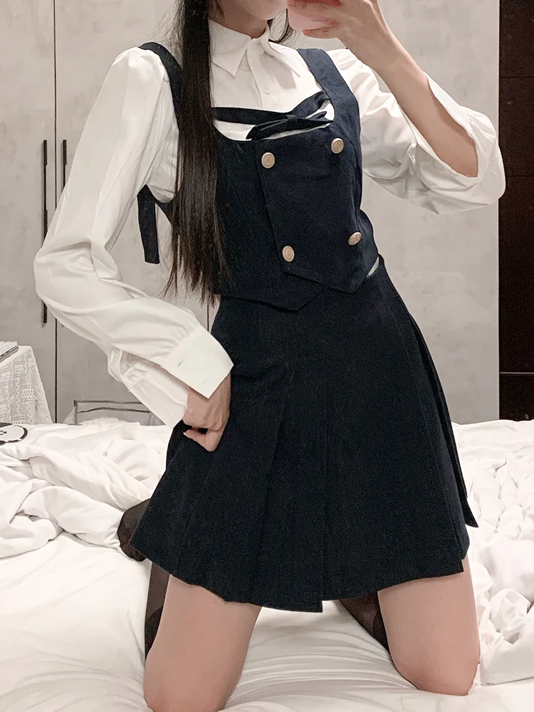 Retro Academy Style Vest And Skirt Set Design Sense Gingham Two-Piece Set Ice Cream And Whale Pattern Polyester Fabric
Retro Academy Style Vest And Skirt Set Design Sense Gingham Two-Piece Set Ice Cream And Whale Pattern Polyester Fabric