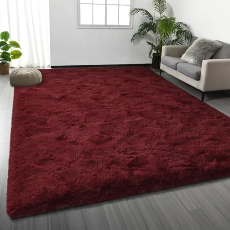 Large Shag Area Rugs 6 x 9 for living room, bedroom, nursery and kids room home decor; plush fuzzy burgundy rug with ultra-soft
Large Shag Area Rugs 6 x 9 for living room, bedroom, nursery and kids room home decor; plush fuzzy burgundy rug with ultra-soft