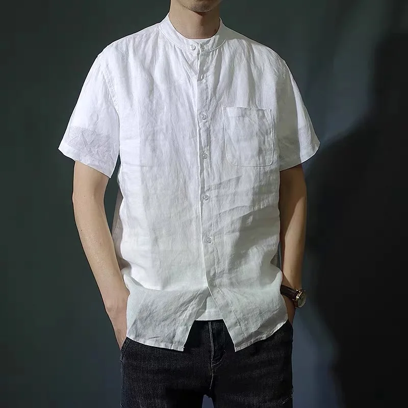 Casual Cotton Linen Shirt Men's Loose Fit Short Sleeve Basic Style Summer Youth Breathable Vintage Style Button up Male Top
Casual Cotton Linen Shirt Men's Loose Fit Short Sleeve Basic Style Summer Youth Breathable Vintage Style Button up Male Top