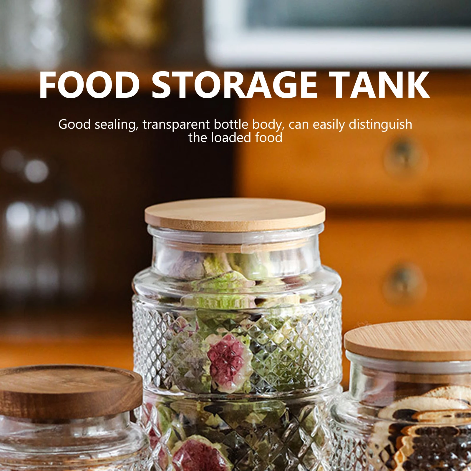 Large Capacity Sealing Storage Canister Bamboo Glass Jar for Tea Candy Flour Grains Kitchen Cereals Container Household Food
Large Capacity Sealing Storage Canister Bamboo Glass Jar for Tea Candy Flour Grains Kitchen Cereals Container Household Food