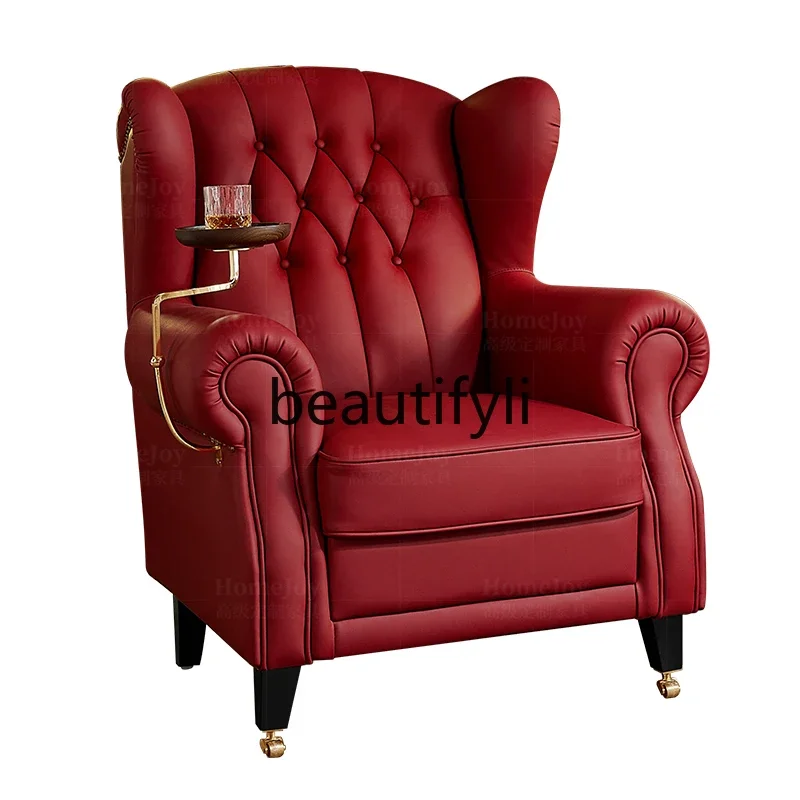 Cigar chair light luxury high-end custom imported full leather single sofa armchair
Cigar chair light luxury high-end custom imported full leather single sofa armchair