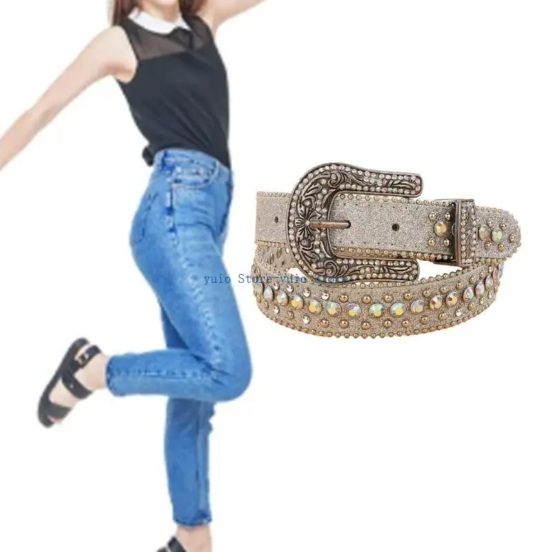 X7XB Rhinestones PU Leathers Belt For Womens Jeans Belt Girl Vintage Strap Waistband
X7XB Rhinestones PU Leathers Belt For Womens Jeans Belt Girl Vintage Strap Waistband