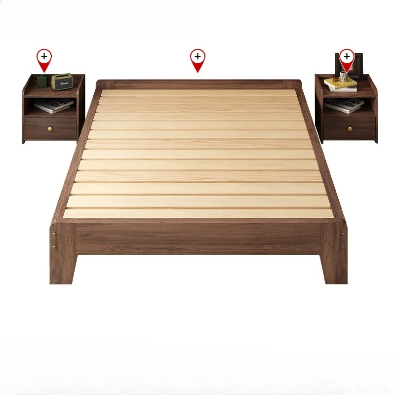 No bedside breathable moisture-proof ribs shelf walnut tatami bed frame rental house Japanese-style short bed No back bed
No bedside breathable moisture-proof ribs shelf walnut tatami bed frame rental house Japanese-style short bed No back bed
