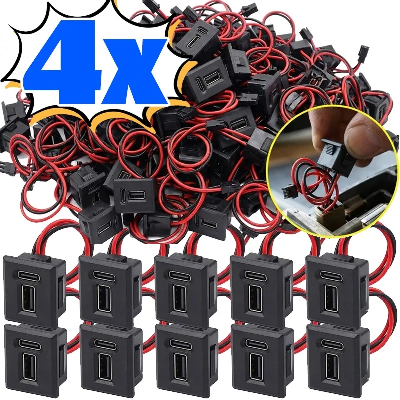 Car Dual Type C USB Socket Power Supply Seat Female Connector Double Layer Fast Charging Adapter For Auto Truck Boat Marine Kit
Car Dual Type C USB Socket Power Supply Seat Female Connector Double Layer Fast Charging Adapter For Auto Truck Boat Marine Kit