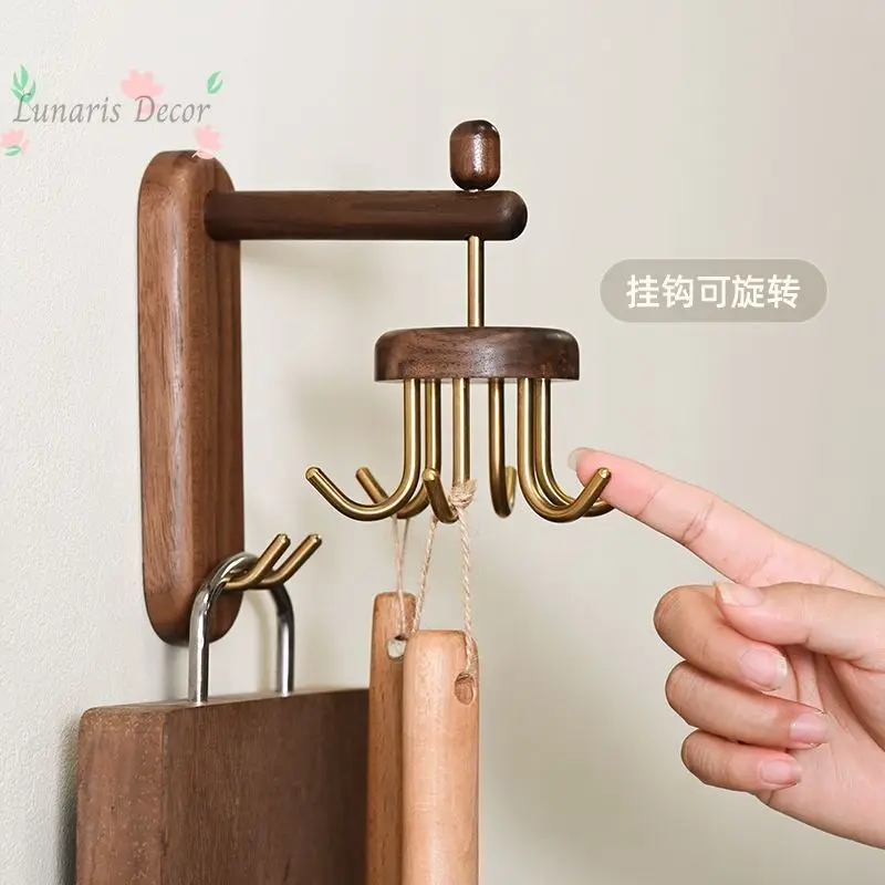 Rotating kitchen hook walnut spatula hanger cutting board rack
Rotating kitchen hook walnut spatula hanger cutting board rack