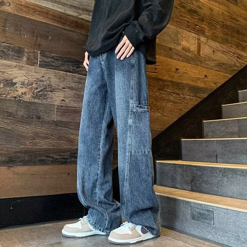 New Men's Straight Multi-pocket Cargo Jeans Causal Wide-leg Baggy Denim Pants High Street Fashion Y2K Vintage Washed Jean
New Men's Straight Multi-pocket Cargo Jeans Causal Wide-leg Baggy Denim Pants High Street Fashion Y2K Vintage Washed Jean